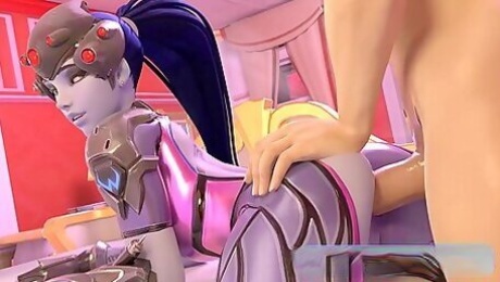 Overwatch Naughty 3d Widowmaker Enjoying Sex - Cartoon Collection