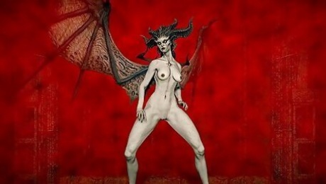 Lilith, Slim Succubus Dancing Hot In The Dungeon