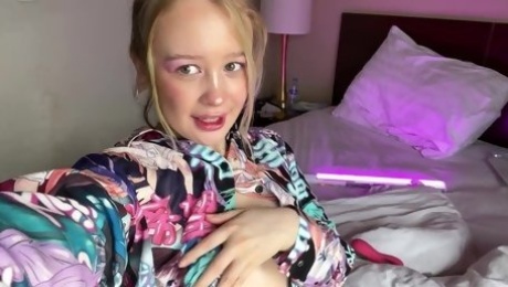 Slim Blonde Teen Likes To Show How She Plays With Her Tender Pussy