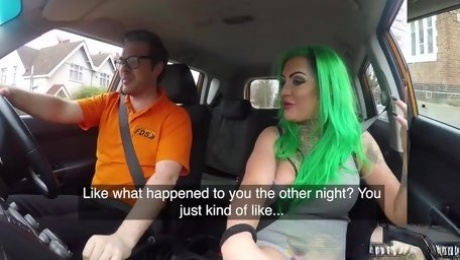 Provocative bitch Phoenix Madina passed drivingafter quick shag