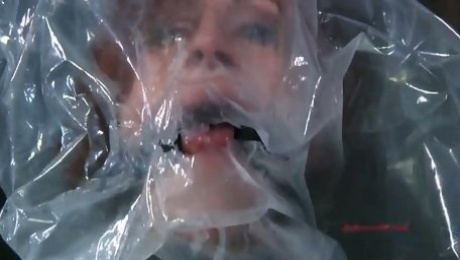 Plastic bag makes chubby redhead whore Catherine de Sade suffocate