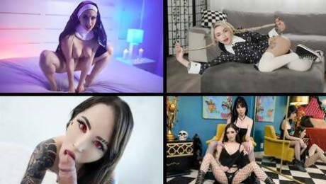 Spooky Goth Babes Compilation - Lola Fae, Alex Coal, Harlowe Blue & Leda Elizabeth