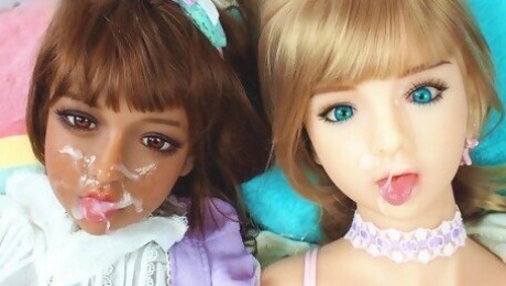 fucking my cute dolls and shared facial cum 10