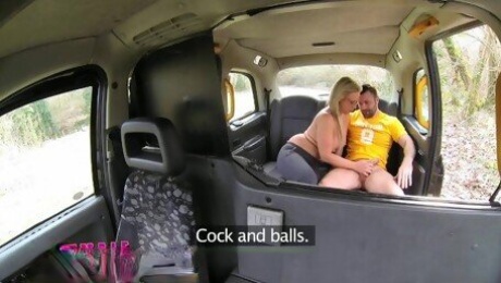 FemaleFakeTaxi Busty milf fucks Sutton fan and takes a facial on match day