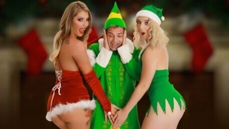 Merry FreeUse Christmas! Milf Stepmom Teaches Horny Stepson And Shy Stepdaughter How To Fuck