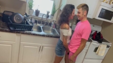 Handyman Fucks Stay at Home MILF on Kitchen Table- Naughty Creampie