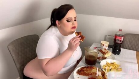 Insatiable Anti-diet Belly Stuffing BBW Food Fetish