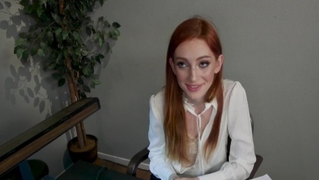 Blond Hair Babe Ts boss fucks redhead employee