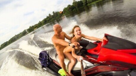 Public butt sex ride on the jet ski - Mia Bandini